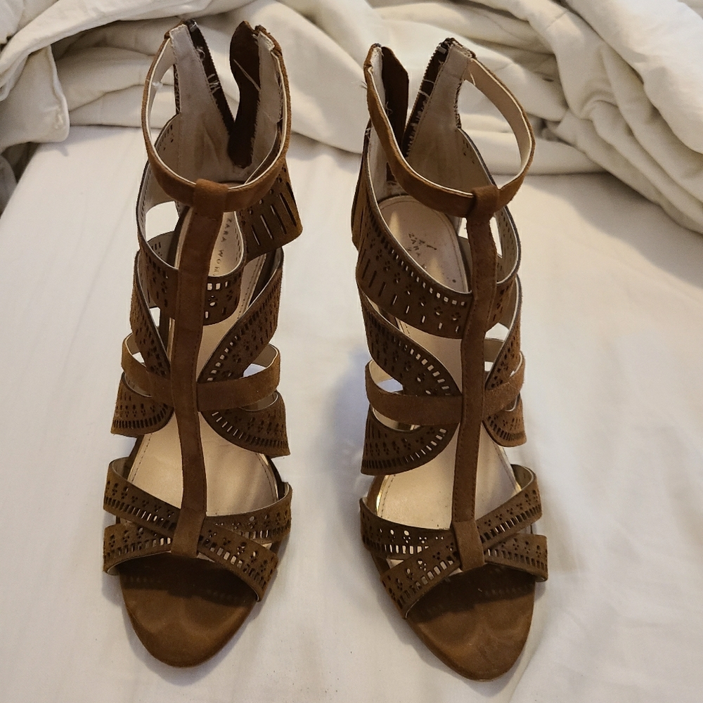 Zara suede heels size 38